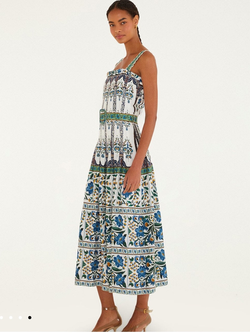 FARM Rio Off-White Manoela Belted Maxi Dress Linen Blend - NEW with tags - Picture 9 of 13